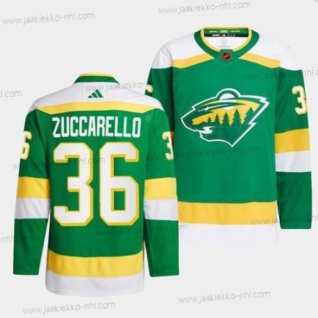 Miesten Minnesota Wild #36 Mats Zuccarello Vihreä 2022-23 Käänteinen Retro Ommeltu Paita