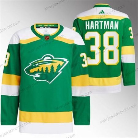 Miesten Minnesota Wild #38 Ryan Hartman Vihreä 2022-23 Käänteinen Retro Ommeltu Paita