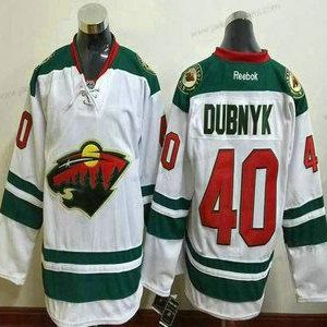 Miesten Minnesota Wild #40 Devan Dubnyk Reebok Valkoinen Kolmas paita Premier Paita