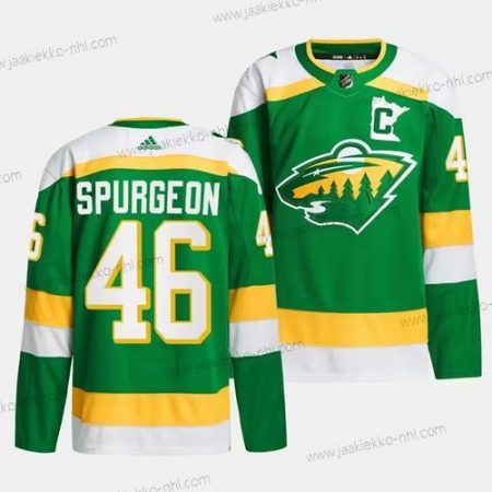 Miesten Minnesota Wild #46 Jared Spurgeon Vihreä 2023-24 Ommeltu Paita