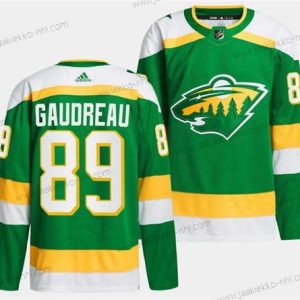 Miesten Minnesota Wild #89 Frederick Gaudreau Vihreä 2023-24 Ommeltu Paita