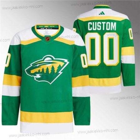 Miesten Minnesota Wild Mukautettu Vihreä 2022-23 Käänteinen Retro Ommeltu Paita