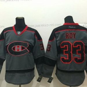 Miesten Montreal Canadiens #33 Patrick Roy Charcoal Harmaa Paita