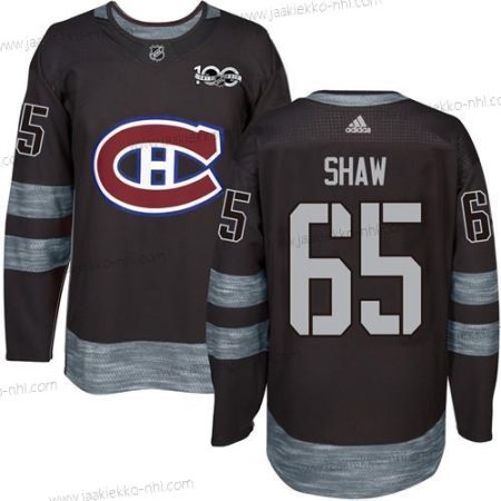 Miesten Montreal Canadiens #65 Andrew Shaw Musta 1917-2017 100th Vuosipäivä Ommeltu NHL Paita