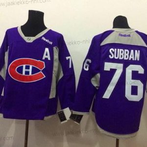 Miesten Montreal Canadiens #76 P.K. Subban Charcoal 2014 Training Violetti Paita