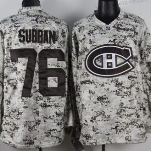 Miesten Montreal Canadiens #76 P.K. Subban Valkoinen Maastokuvio Paita