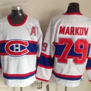 Miesten Montreal Canadiens #79 Andrei Markov Valkoinen Retro CCM Paita