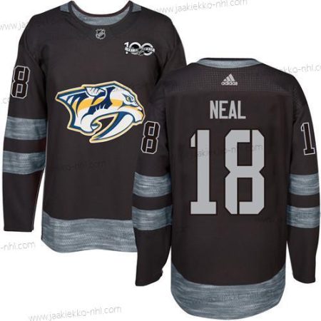 Miesten Nashville Predators #18 James Neal Musta 1917-2017 100th Vuosipäivä Ommeltu NHL Paita