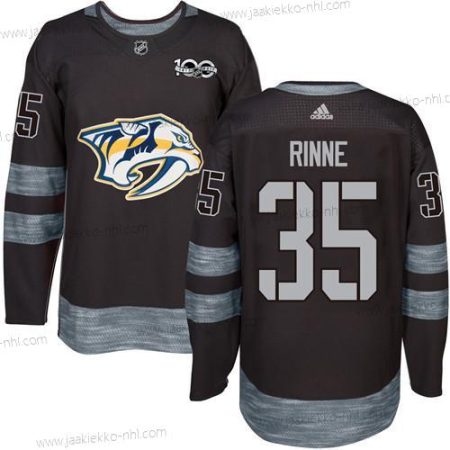 Miesten Nashville Predators #35 Pekka Rinne Musta 1917-2017 100th Vuosipäivä Ommeltu NHL Paita