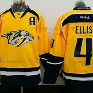 Miesten Nashville Predators #4 Ryan Ellis Keltainen Ommeltu NHL Reebok Jääkiekko Paita