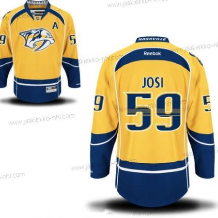 Miesten Nashville Predators #59 Roman Josi Keltainen Kotiottelupaita A Patch Ommeltu NHL Reebok Jääkiekko Paita