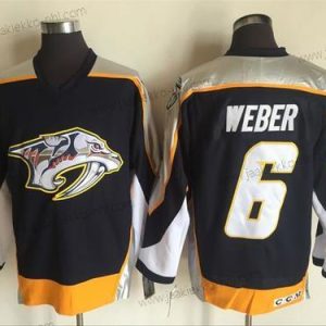 Miesten Nashville Predators #6 Shea Weber Laivastonsininen Sininen 1998-99 Ommeltu NHL CCM Vintage Jääkiekko Paita