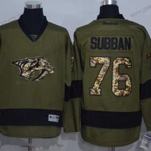 Miesten Nashville Predators #76 P. K. Subban Vihreä Salute to Service Ommeltu NHL Reebok Jääkiekko Paita