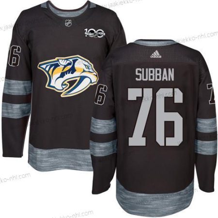 Miesten Nashville Predators #76 P.K Subban Musta 1917-2017 100th Vuosipäivä Ommeltu NHL Paita