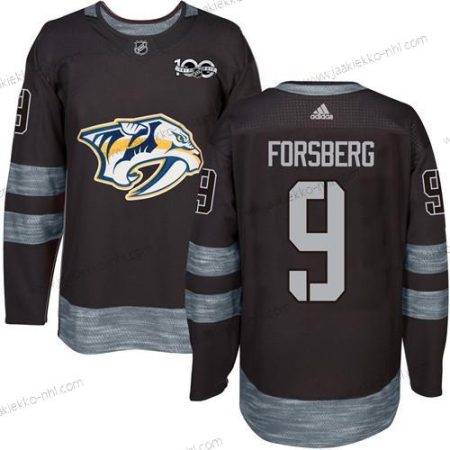 Miesten Nashville Predators #9 Filip Forsberg Musta 1917-2017 100th Vuosipäivä Ommeltu NHL Paita