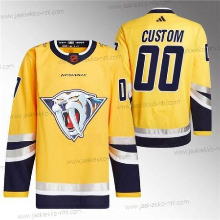 Miesten Nashville Predators Mukautettu Kulta 2022-23 Käänteinen Retro Ommeltu Paita