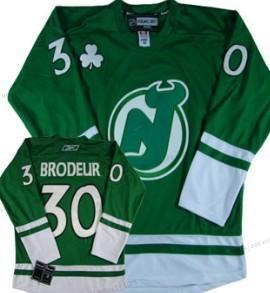 Miesten New Jersey Devils #30 Martin Brodeur St. Patrick’S Day Vihreä Paita