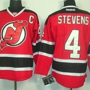 Miesten New Jersey Devils #4 Scott Stevens Punainen With Musta Paita