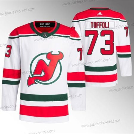 Miesten New Jersey Devils #73 Tyler Toffoli Valkoinen Ommeltu Paita