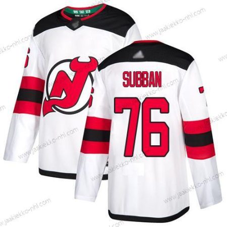 Miesten New Jersey Devils #76 P. K. Subban Valkoinen Road Aito Ommeltu Jääkiekko Paita