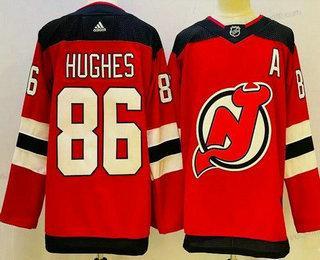 Miesten New Jersey Devils #86 Jack Hughes Punainen Aito Paita