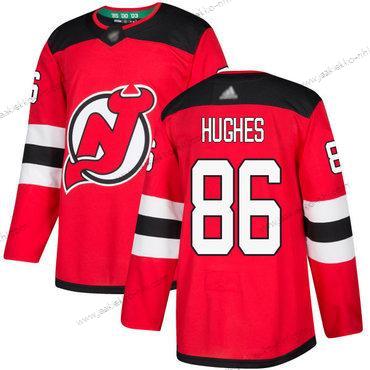 Miesten New Jersey Devils #86 Jack Hughes Punainen Kotiottelupaita Aito Ommeltu Jääkiekko Paita