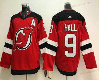 Miesten New Jersey Devils #9 Taylor Hall Punainen With A Patch 2017-2018 Jääkiekko Ommeltu NHL Paita