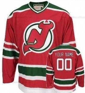 Miesten New Jersey Devils Mukautettu Punainen With Vihreä Paita