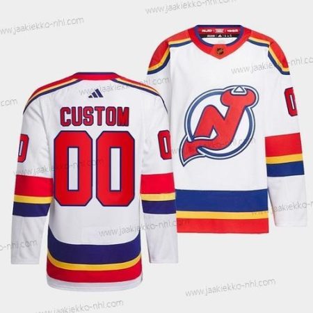 Miesten New Jersey Devils Mukautettu Valkoinen 2022-23 Käänteinen Retro Ommeltu Paita