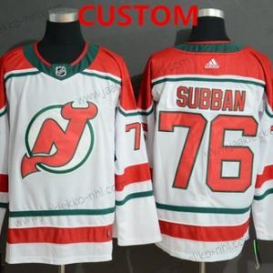 Miesten New Jersey Devils Mukautettu Valkoinen Paita