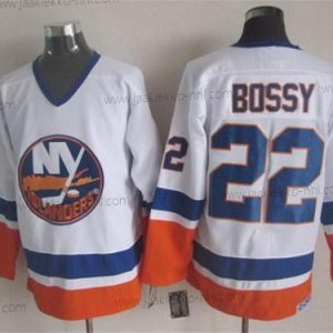 Miesten New York Islanders #22 Mike Bossy Valkoinen Retro CCM Paita