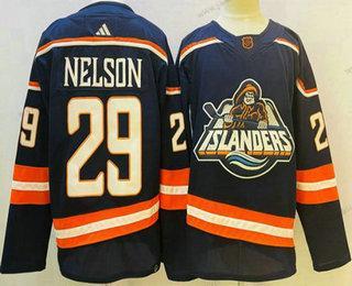 Miesten New York Islanders #29 Brock Nelson Sininen 2022 Käänteinen Retro Ommeltu Paita