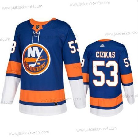 Miesten New York Islanders #53 Casey Cizikas Royal Sininen Oranssi Valkoinen Ommeltu Paita