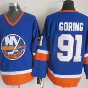 Miesten New York Islanders #91 Butch Goring Sininen Retro CCM Paita