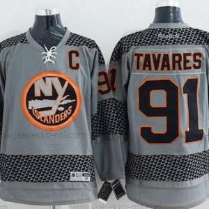 Miesten New York Islanders #91 John Tavares Charcoal Harmaa Paita