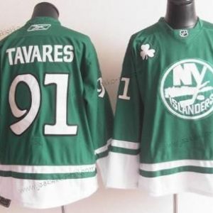 Miesten New York Islanders #91 John Tavares St. Patrick’S Day Vihreä Paita