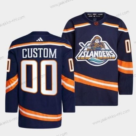 Miesten New York Islanders Mukautettu 2022 Laivastonsininen Käänteinen Retro 2.0 Ommeltu Paita