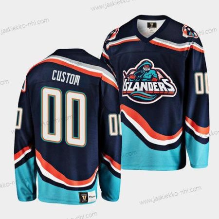 Miesten New York Islanders Mukautettu Laivastonsininen 2022 Käänteinen Retro Ommeltu Paita