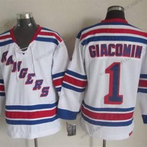 Miesten New York Rangers #1 Eddie Giacomin Valkoinen CCM Vintage Paita