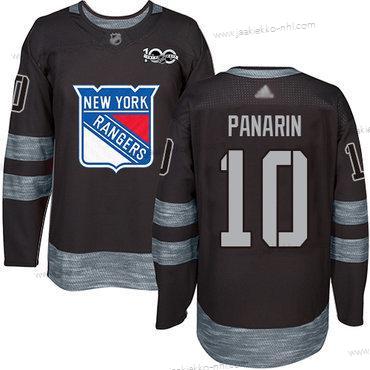 Miesten New York Rangers #10 Artemi Panarin Musta 1917-2017 100th Vuosipäivä Ommeltu Jääkiekko Paita