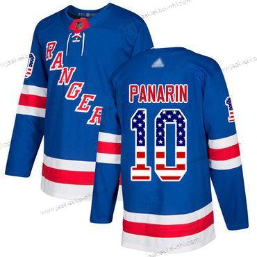 Miesten New York Rangers #10 Artemi Panarin Royal Sininen Kotiottelupaita Aito USA Flag Ommeltu Jääkiekko Paita