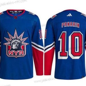 Miesten New York Rangers #10 Artemi Panarin Sininen 2022 Käänteinen Retro Ommeltu Paita