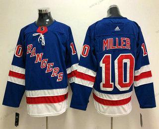 Miesten New York Rangers #10 J. T. Miller Royal Sininen Kotiottelupaita 2017-2018 Jääkiekko Ommeltu NHL Paita