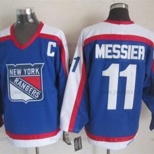 Miesten New York Rangers #11 Mark Messier Sininen With Valkoinen Retro CCM Paita