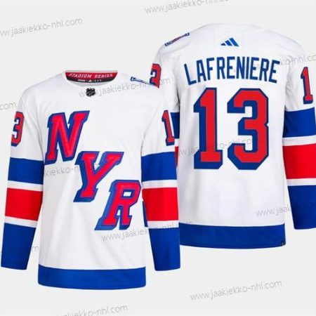 Miesten New York Rangers #13 Alexis Lafreniere Valkoinen 2024 Stadium Series Ommeltu Paita