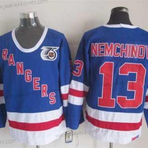 Miesten New York Rangers #13 Sergei Nemchinov Sininen 75Th CCM Vintage Paita