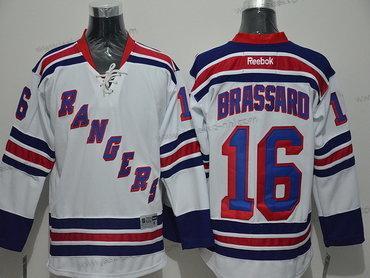 Miesten New York Rangers #16 Derick Brassard Reebok Valkoinen Kolmas paita Jääkiekko Paita