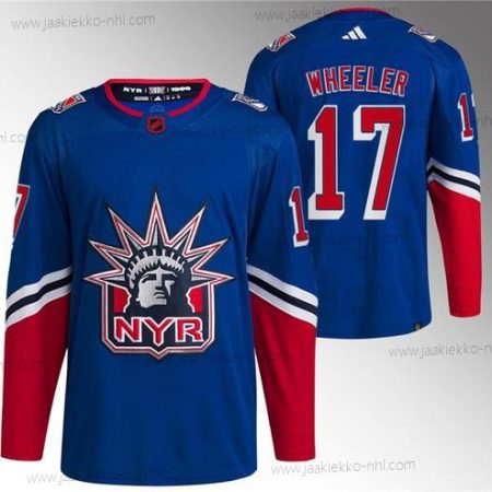 Miesten New York Rangers #17 Blake Wheeler Sininen Käänteinen Retro Ommeltu Paita