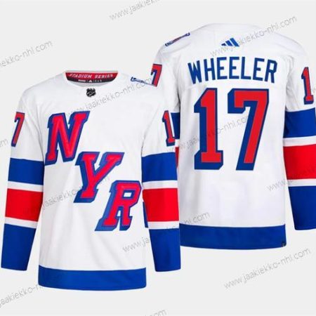 Miesten New York Rangers #17 Blake Wheeler Valkoinen 2024 Stadium Series Ommeltu Paita