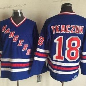 Miesten New York Rangers #18 Walt Tkaczuk 1990-91 Sininen CCM Vintage Paita